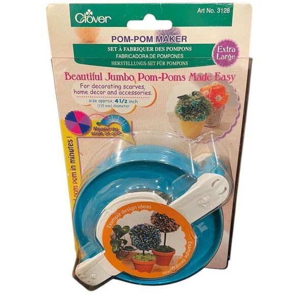 Clover Pom-Pom Maker Extra Large-4.5" 1/Pkg 3128 Arts & Crafts - Picture 1 of 2